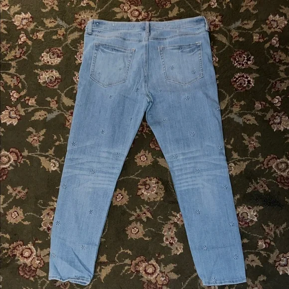 LOFT Light Blue Skinny Jeans with Star Embroidery - Picture 6 of 7